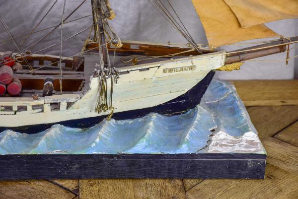 Antique French model boat,  Vigilante  - ex voto For Cheap