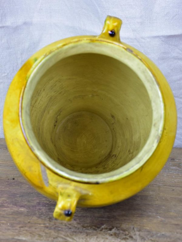 Antique French confit pot with ochre glaze 11  Supply