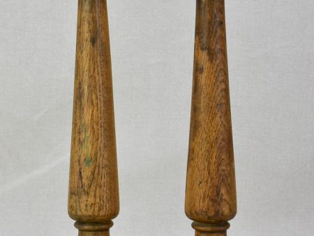 A pair of French candlesticks - wood and iron 15¼  Online now