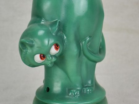 1930 s French children s lamp - blue   green cat Online