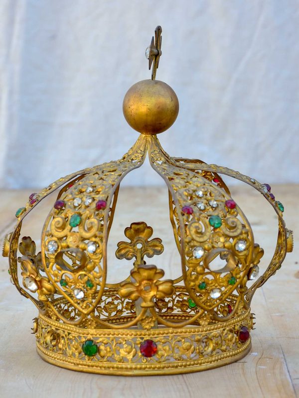 Antique French saint s crown from a church For Sale