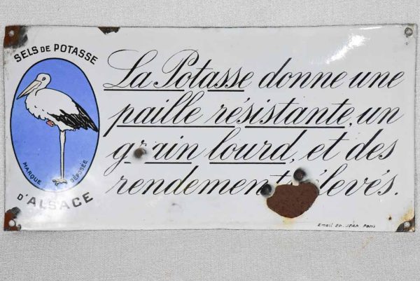 Antique French enamel sign - salt 11¾  x 6  Fashion