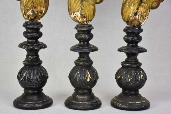 Collection of three salvaged gilt elements mounted on wooden supports 15¾  For Discount