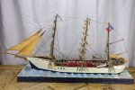 Antique French model boat,  Vigilante  - ex voto For Cheap