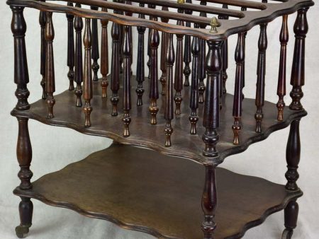 Antique French magazine rack on casters Discount