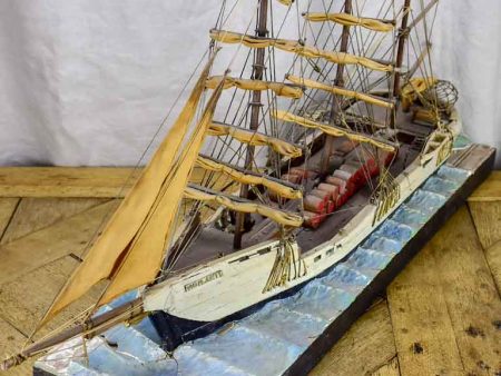 Antique French model boat,  Vigilante  - ex voto For Cheap