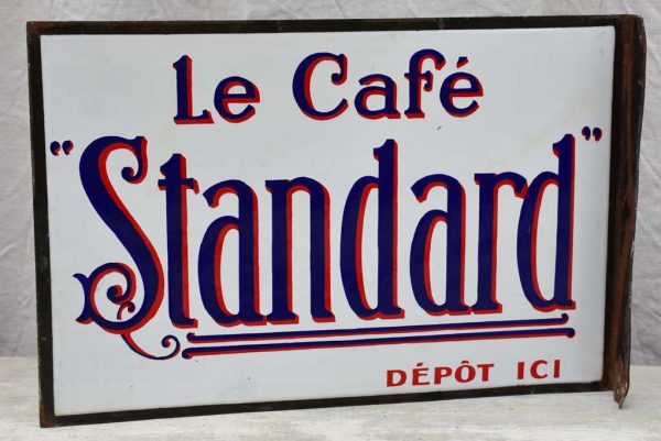 Antique French enamel sign for a café - La café Standard Online