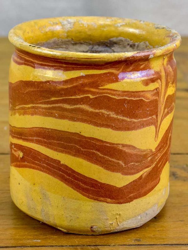 Antique French preserving pot from Apt with marble effect 4 ¼  Sale