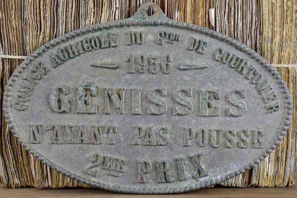 1956 French agricultural prize plaque For Cheap