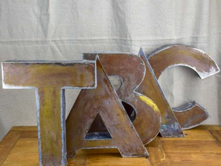 Antique French sign TABAC letters - zinc Sale