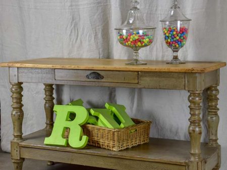 Antique French drapery table   behind couch table For Cheap