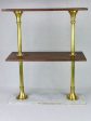 1950 s display stand with three shelves - marble, brass and mahogany 33½   Sale