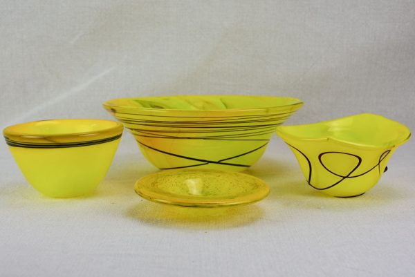 Four piece yellow glass service from the 1950 s For Discount