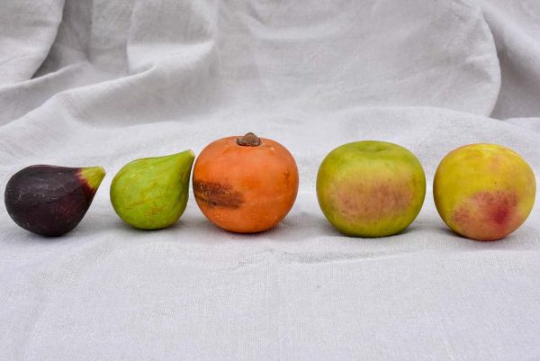 Collection of five vintage marble fruits Online