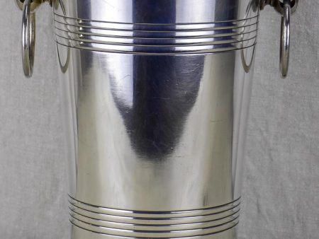 Tall silver plate Art Deco champagne bucket with handles Online