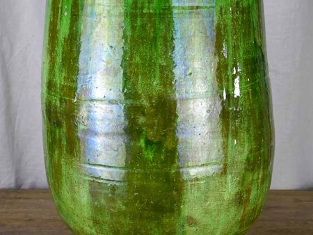 Antique French olive jar with green glaze -Tournac, France 25¼  Hot on Sale