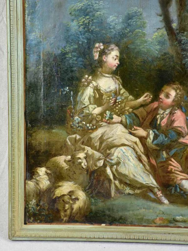 18th Century Louis XVI Romantic oil on canvas from a trumeau mirror - anonymous 28¼  x 31  Online Sale