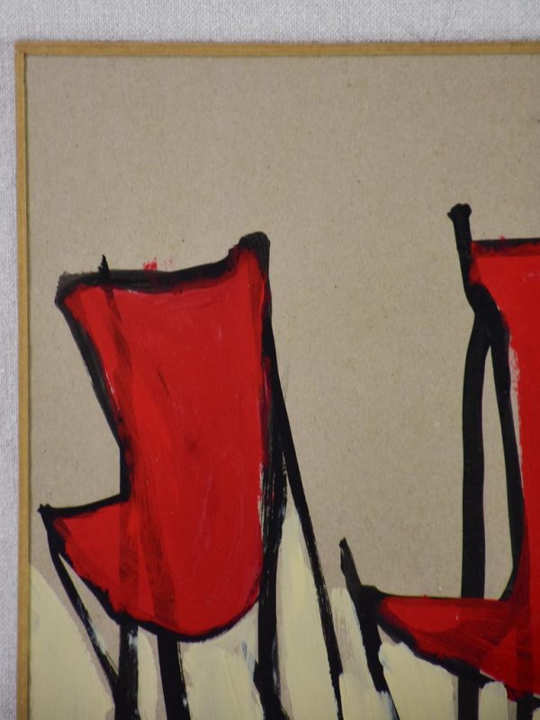 Chiliennes red and beige - Caroline Beauzon 15  x 10¾  Online Hot Sale