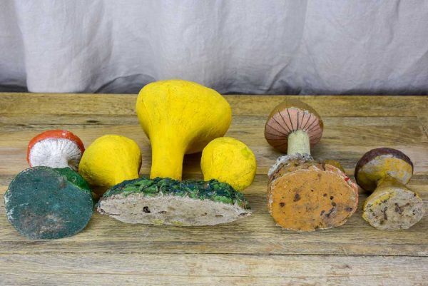 Collection of vintage wild mushroom sculptures - cement For Discount