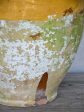 Very large antique French confit pot with yellow glaze 14½  Online Sale