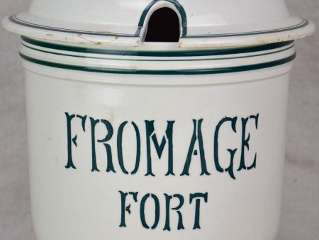 Antique French faience cheese pot with lid - Fromage Forte 9¾  For Cheap