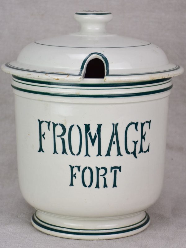 Antique French faience cheese pot with lid - Fromage Forte 9¾  For Cheap