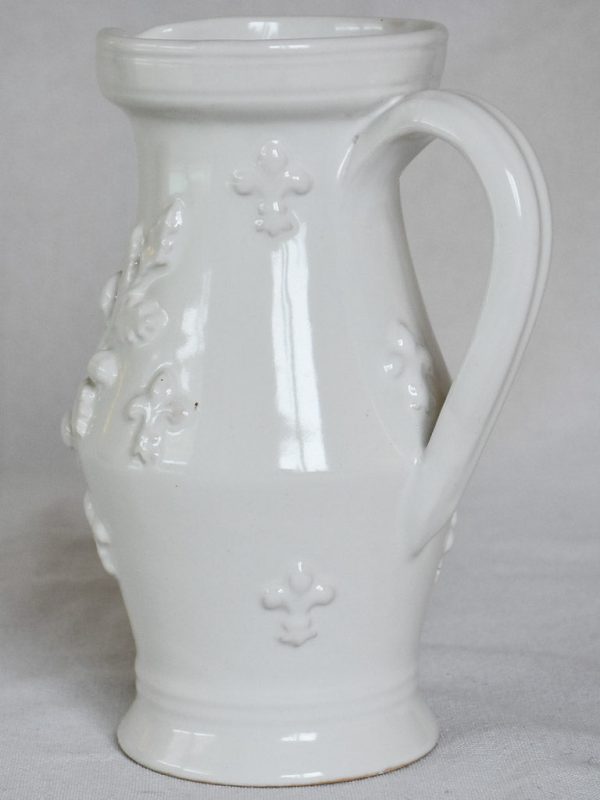 Émile Tessier pitcher with acorns and fleur-de-lys 8¾  For Cheap