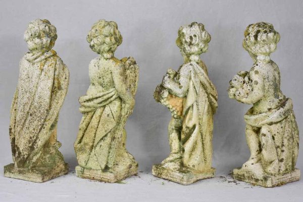 Collection of four vintage cherubs representing the four seasons - weathered patina 19¼  Discount