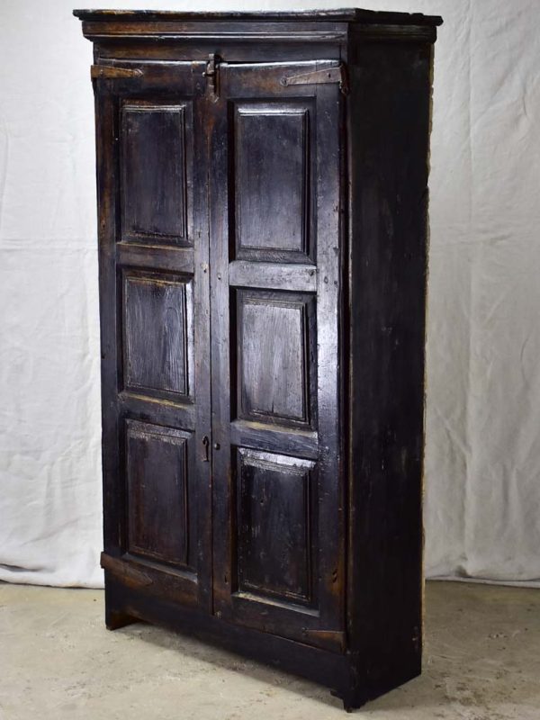 Petite 17th Century Spanish armoire with black patina 38¼  Discount