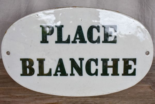 19th Century Parisian sign - Place Blanche For Sale