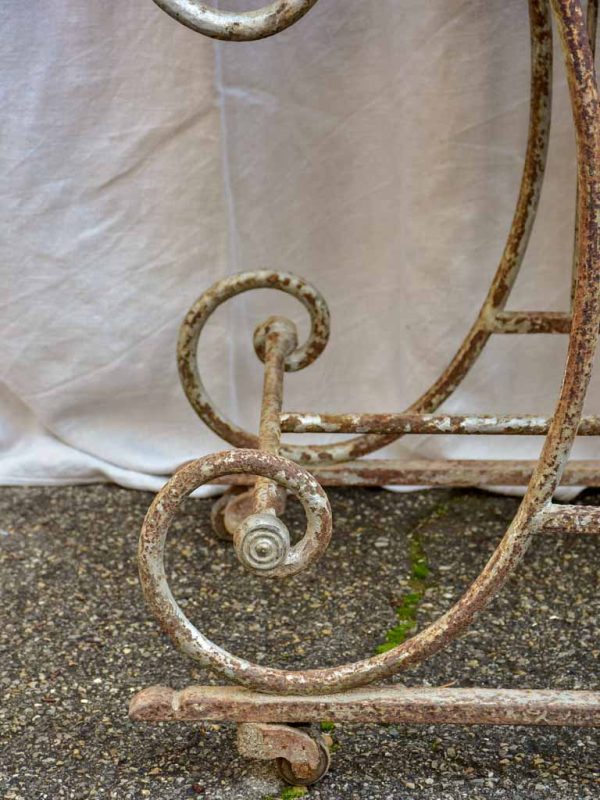 19th Century French butcher s table - Lyre-base with marble top on Sale