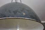 Pair of mid-century industrial suspension lights - enamel For Sale