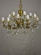 Vintage French crystal chandelier - two tiers, 18 lights For Sale