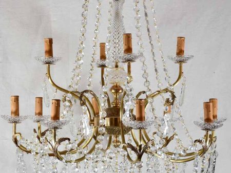 Crystal and brass 12 light chandeliers from the 1940 s - 27½  x 43¼  Hot on Sale