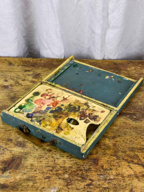 Antique French artist s paint box with palette Cheap