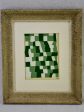 Abstract green patchwork - Caroline Beauzon - acrylic on canvas board 12½  x 15  Online now