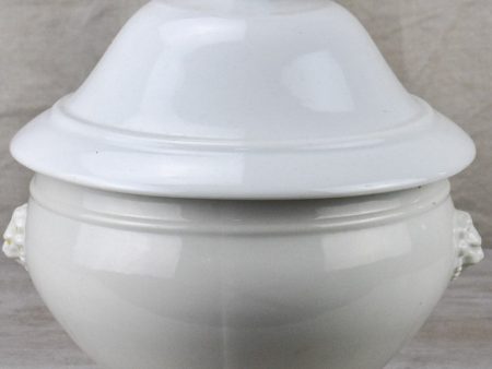 Antique French soup tureen with lion s heads - white For Cheap