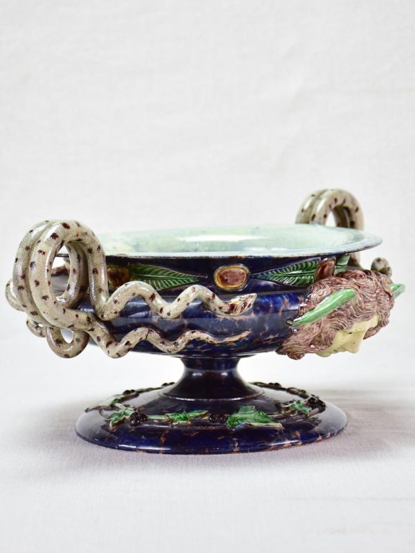 Rare nineteenth-century Palissy Barbontine bowl 11¾  - Achille Barbizet Online now