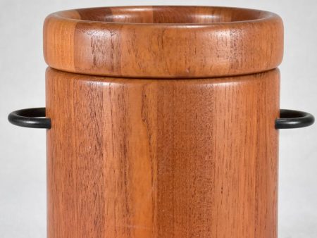 Danish teak ice bucket with lid 8¼  Online Sale