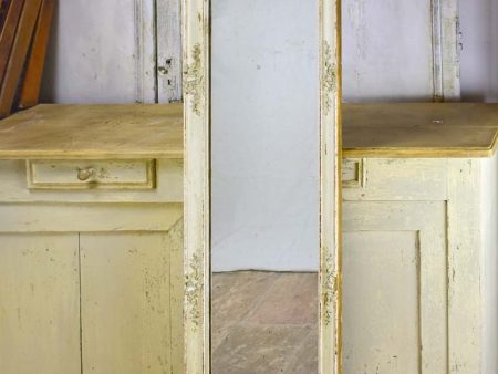 Long antique French mirror with beige   gold frame 70¾  x 16¼  on Sale