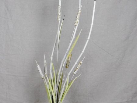 1970 s bulrush floor lamp with murano glass flower shades Discount