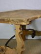 Antique Spanish oak table with wrought iron stretcher 34¼  x 70¾  Online Sale