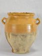 Antique French confit pot with yellow and brown glaze 10¼  Online Sale