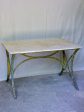 Late 19th Century marble top table with riveted iron base 47¼  x 31½  Discount