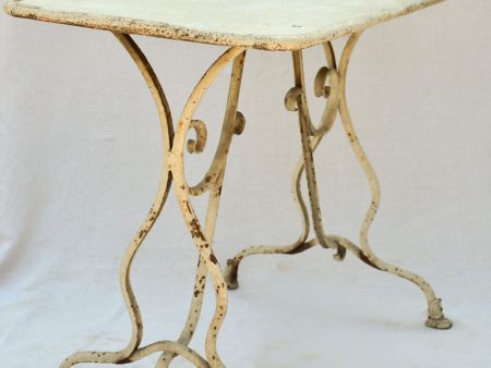 19th Century French garden table with white patina - Saint Sauveur Arras 20  x 39¾  Online Sale