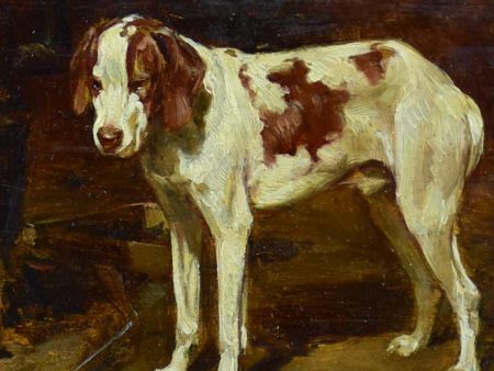 Dog beside the hearth  - Chien devant l âtre, Auguste Vimar (1851-1916) 12¼  x 13½  on Sale