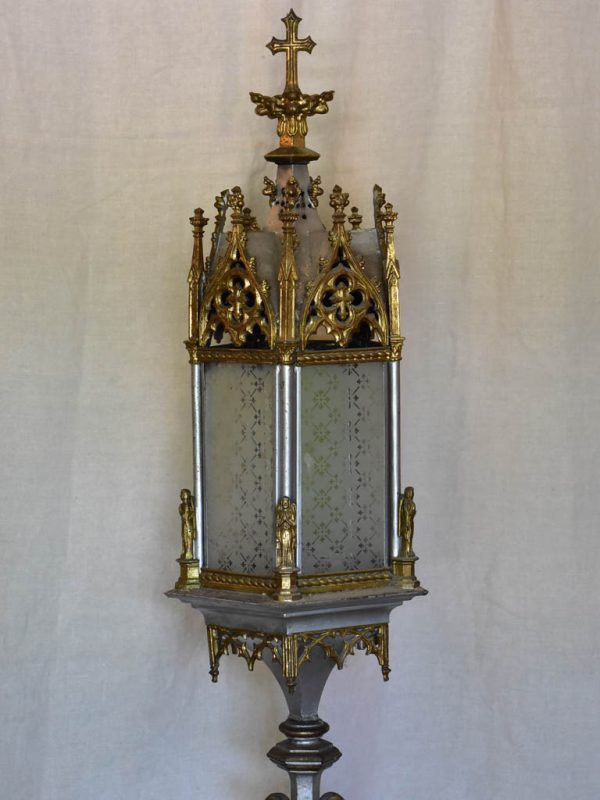 18th Century church lantern with original glass on Sale