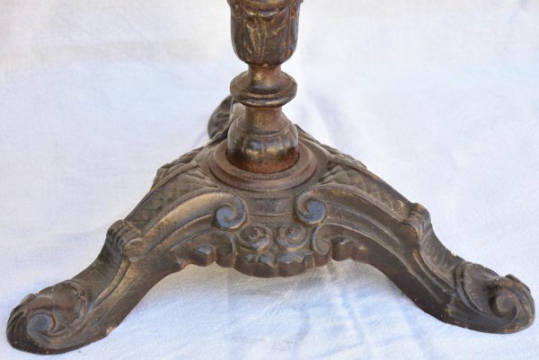 Pair of antique French garden tables with cast iron base Online