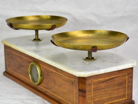 Napoleon III epicerie scales - marble and marquetry Online Hot Sale