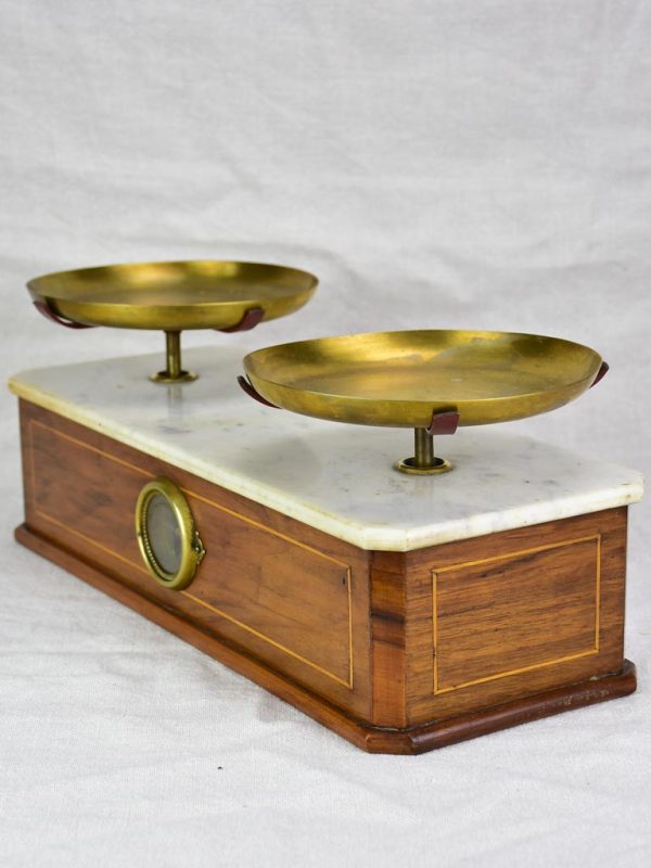 Napoleon III epicerie scales - marble and marquetry Online Hot Sale